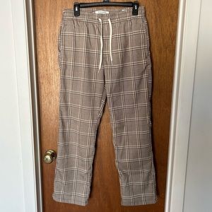 NWOT PacSun Plaid Brown and Khaki Straight Trousers
